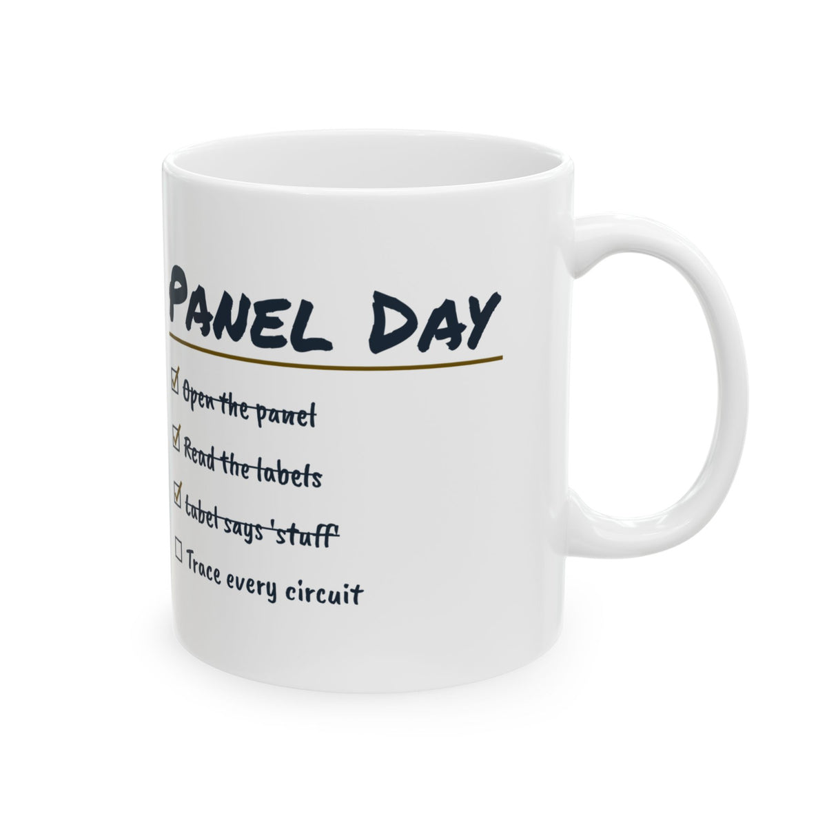 Funny Electrician Coffee Mug Breaker Labeled Stuff