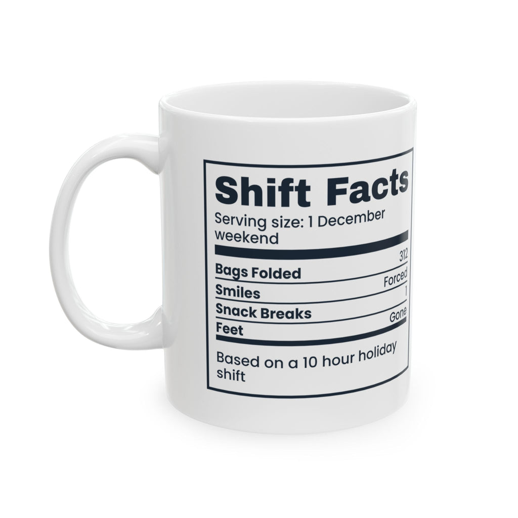 Funny Christmas Retail Coffee Mug Shift Facts For Retail Workers