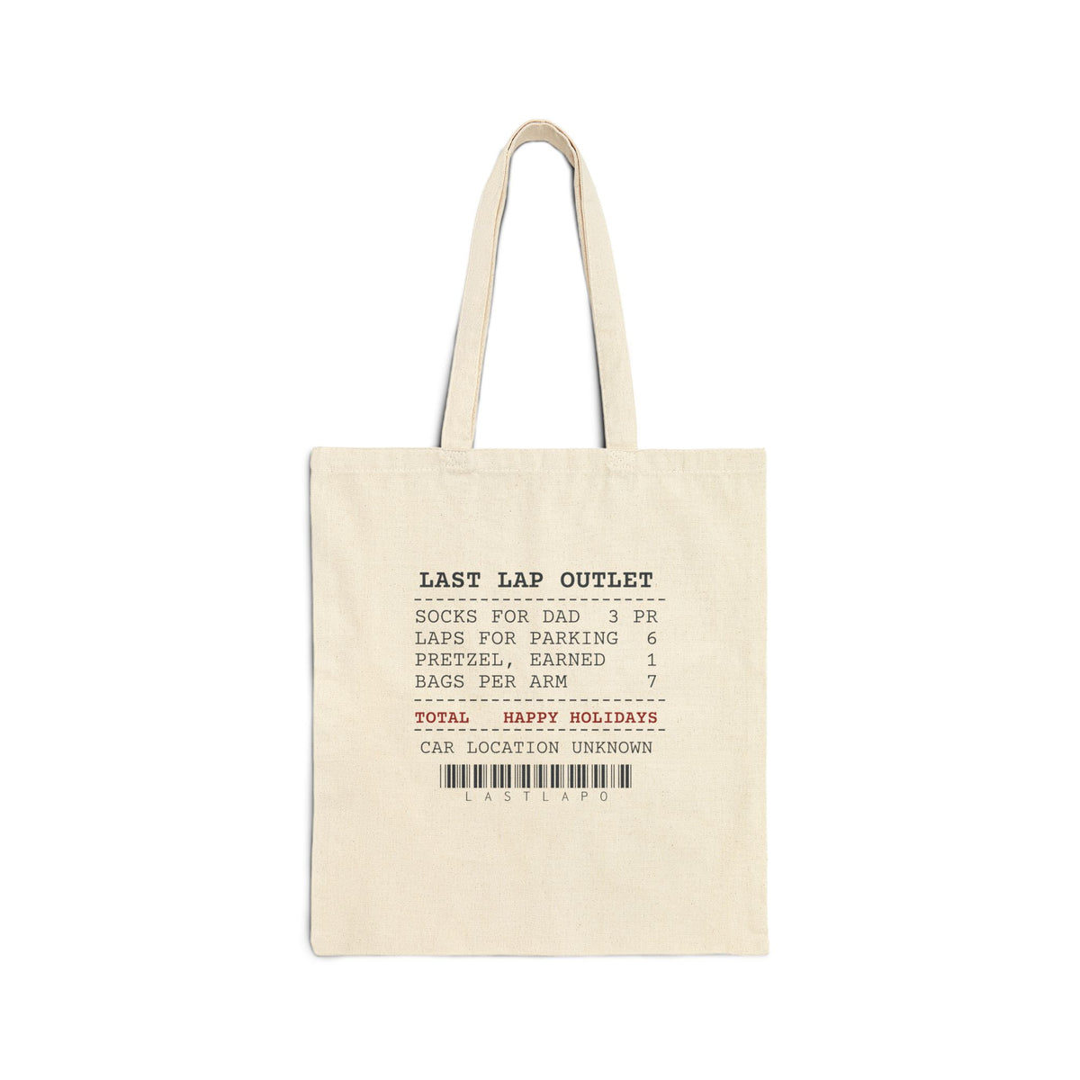 Funny Christmas Shopping Tote Bag Last Lap Outlet Receipt