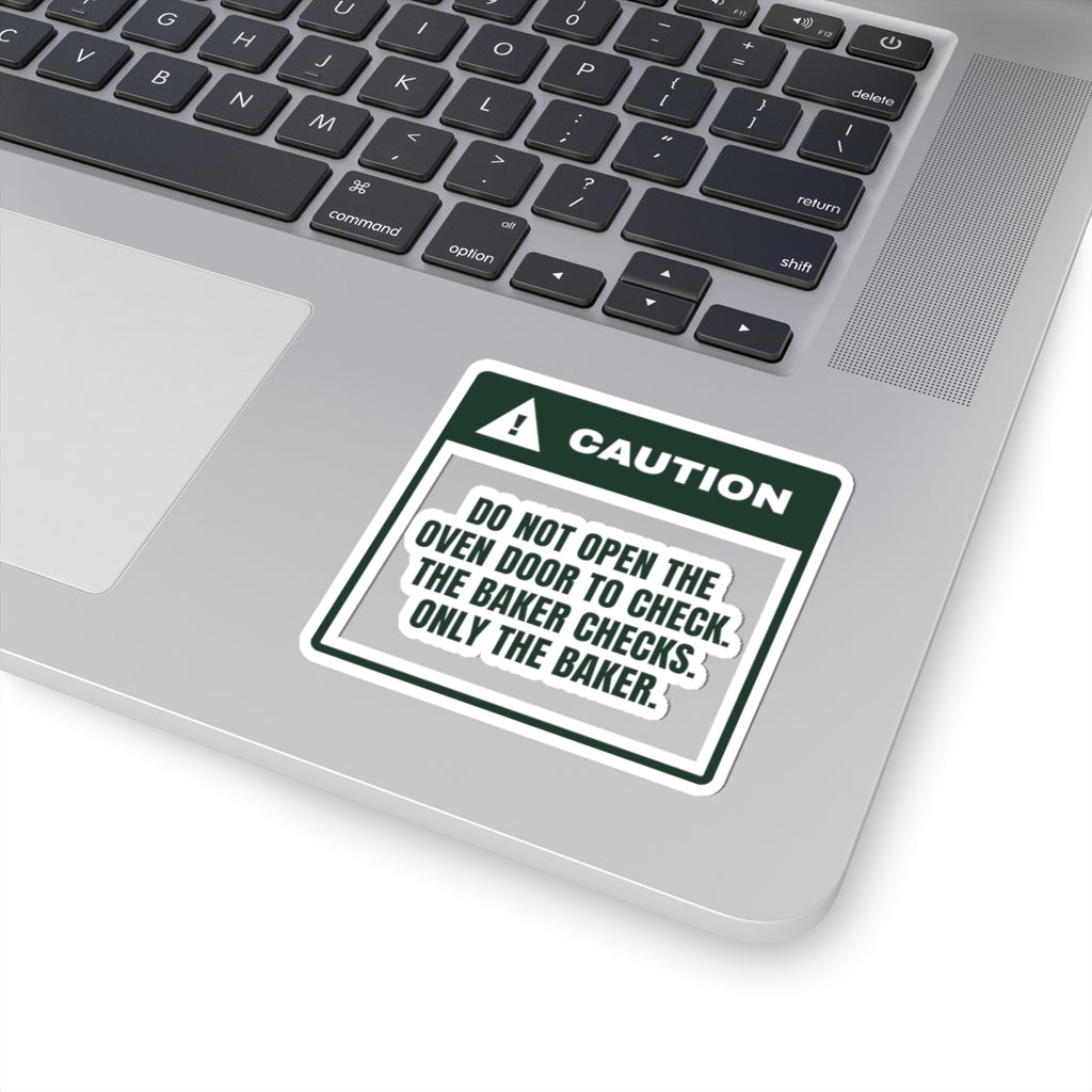 Funny Christmas Baking Sticker Don't Open The Oven Caution Label