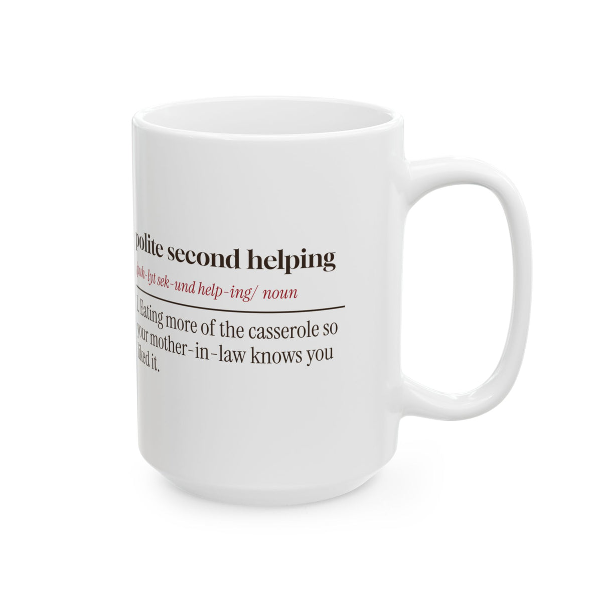 Funny Christmas In Laws Coffee Mug Polite Second Helping Definition