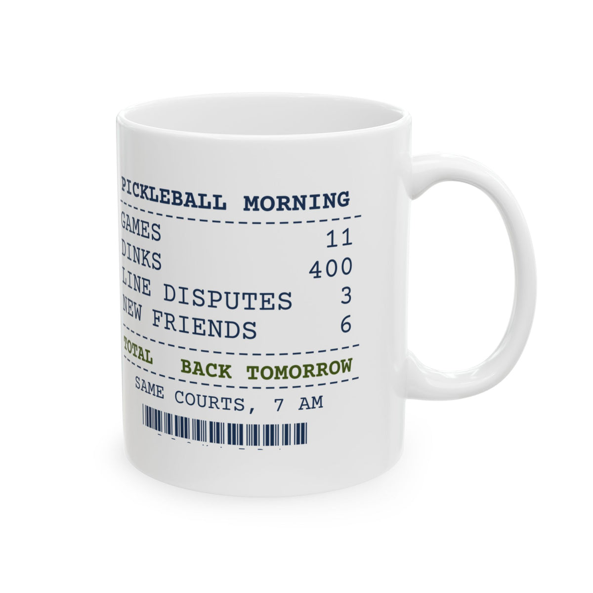 Funny Pickleball Coffee Mug Dinks 400 Line Disputes 3 Receipt