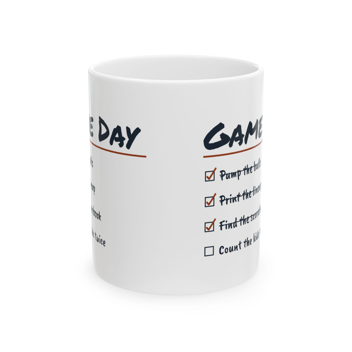 Funny Sports Coach Coffee Mug Game Day Checklist Count The Kids Twice
