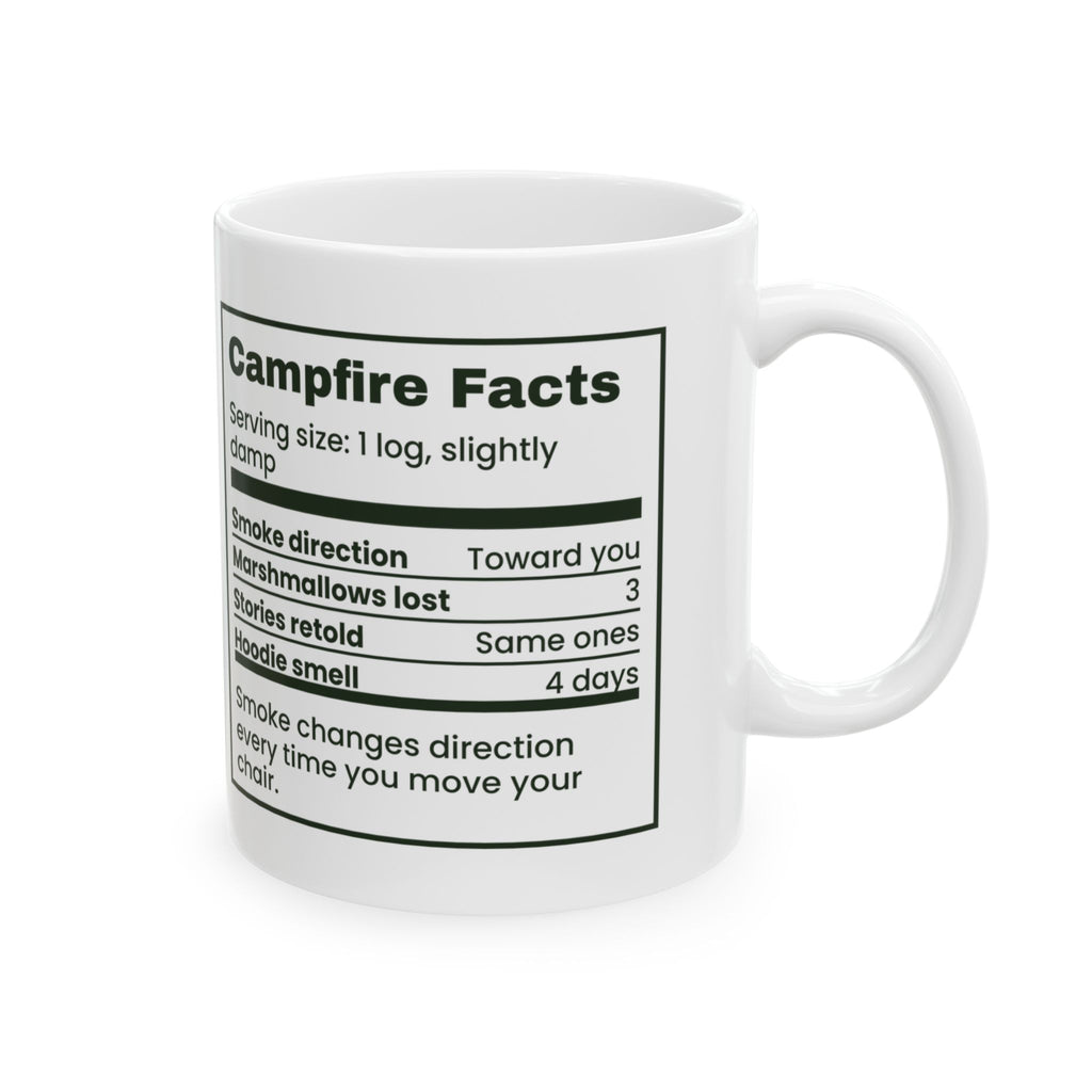 Campfire Coffee Mug The Smoke Follows Me Around Funny Camping Label