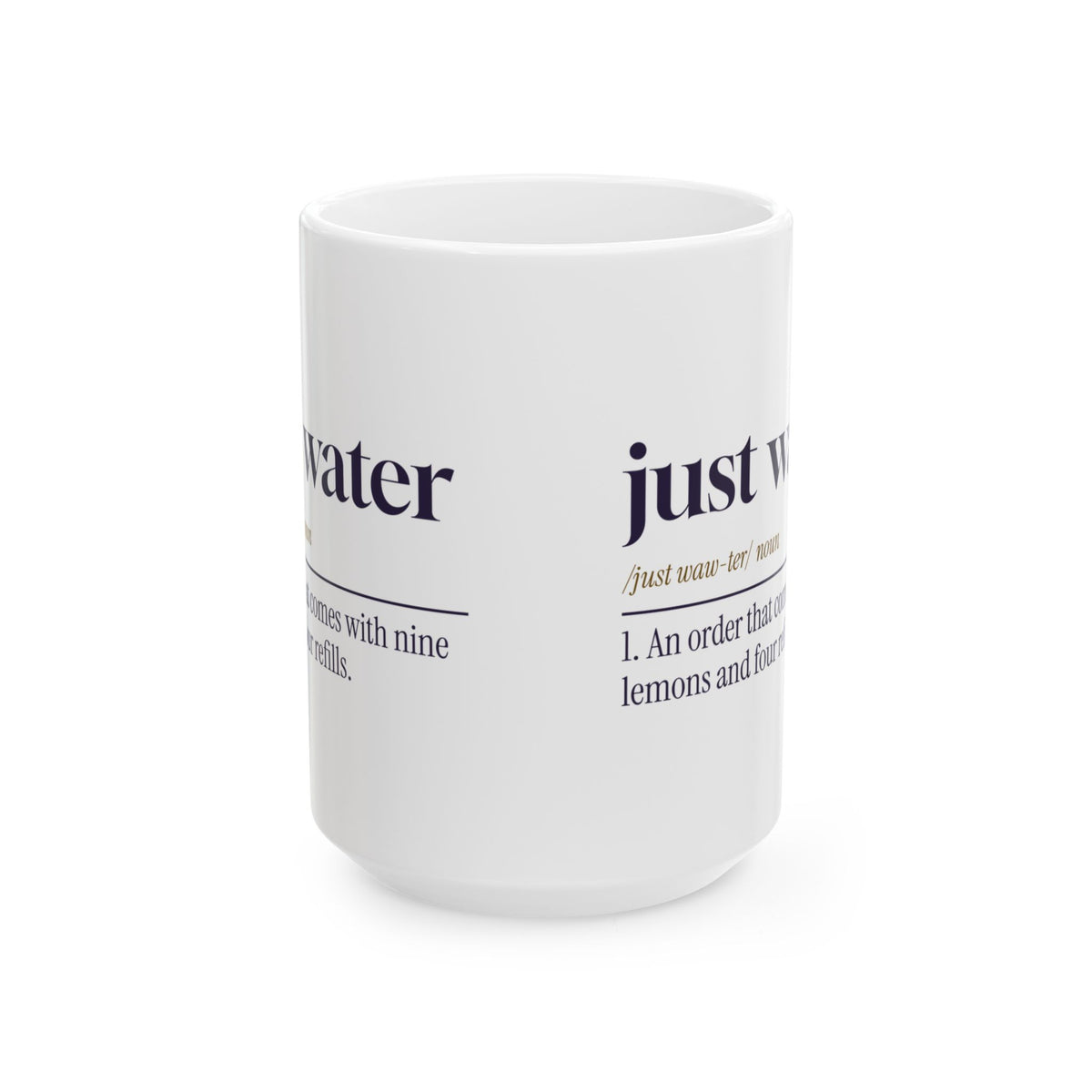 Funny Server Coffee Mug Just Water Dictionary Definition For Waitresses