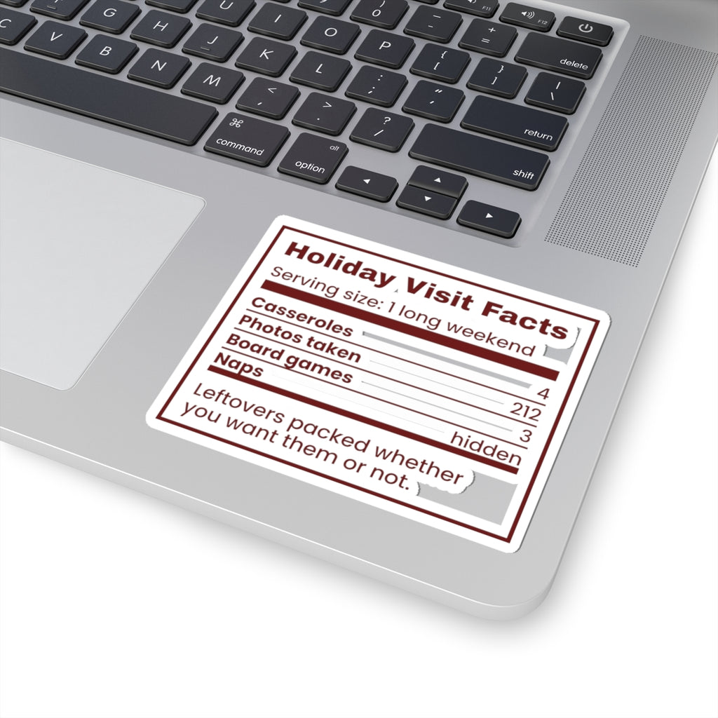 Funny Christmas In-Laws Sticker Holiday Visit Facts Label