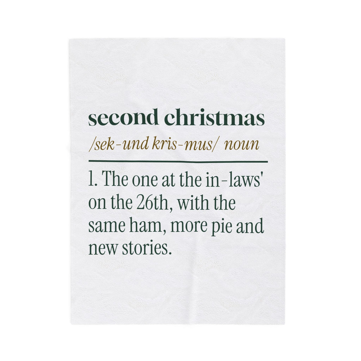 Funny Christmas Throw Blanket Second Christmas Definition In-Laws