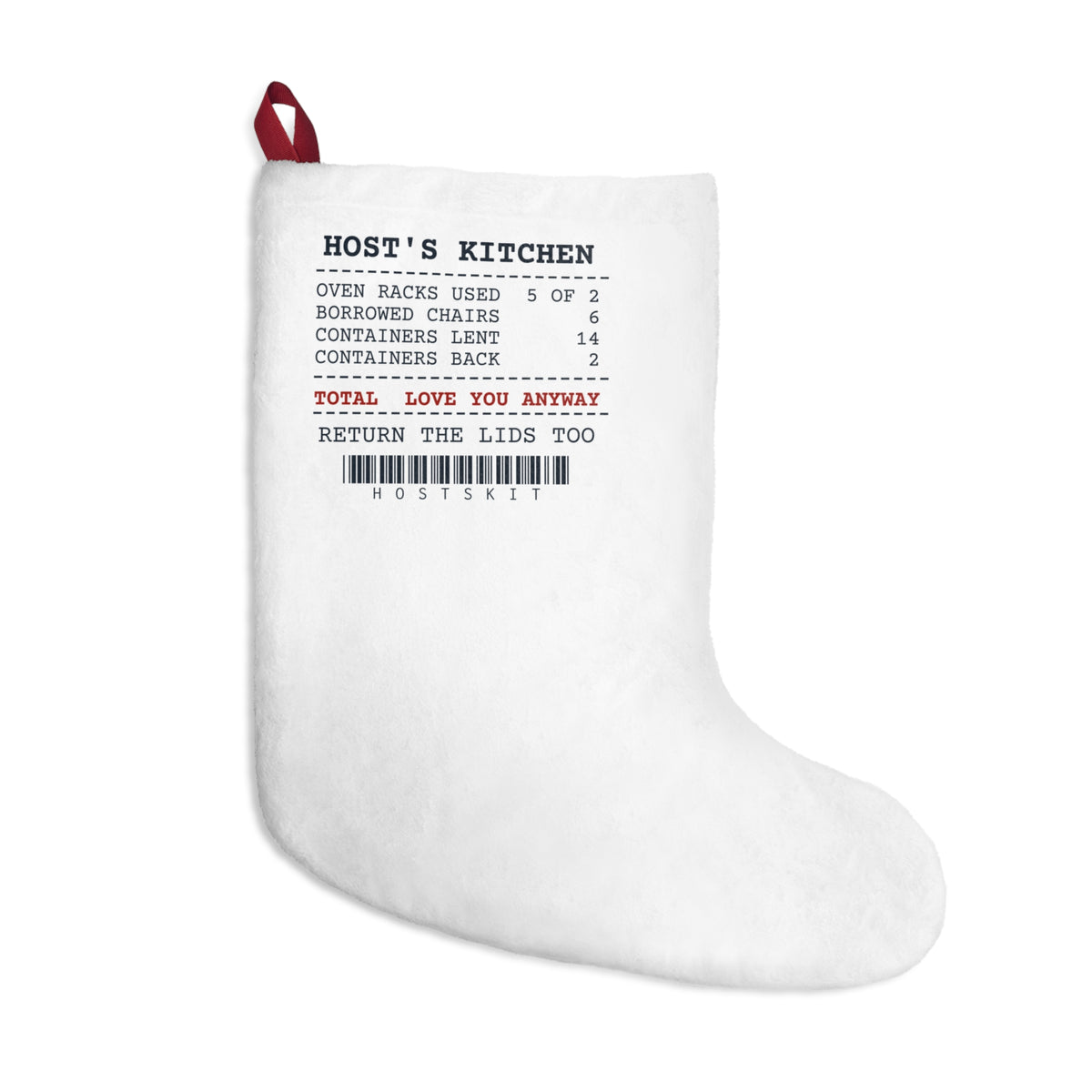Funny Christmas Host Christmas Stocking Containers Lent Receipt For Hosts