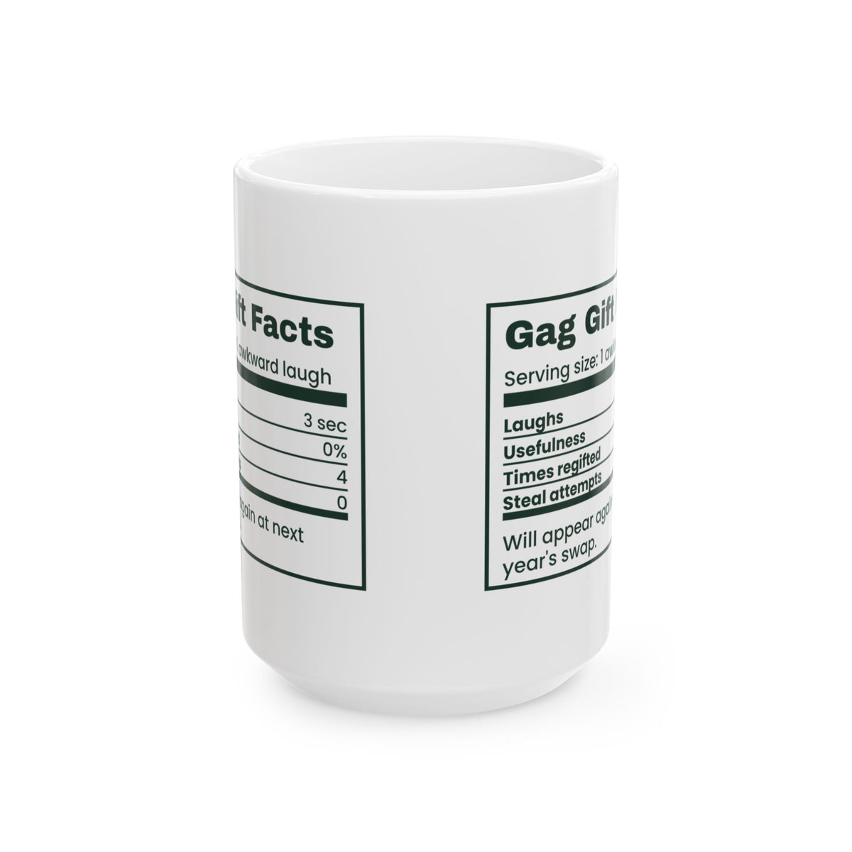 Funny White Elephant Coffee Mug Gag Gift Facts Back Again Next Year