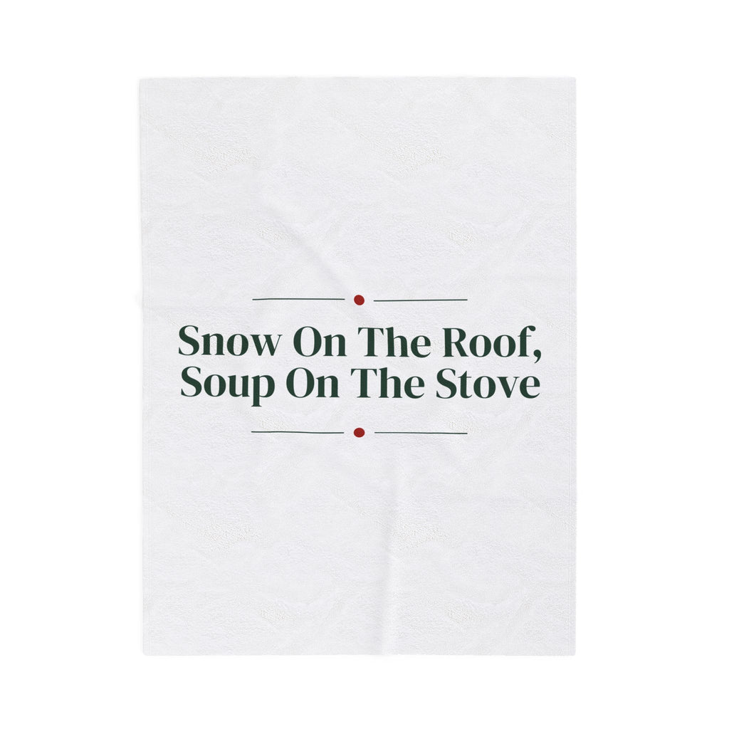 Cozy Christmas Throw Blanket Snow On The Roof Soup On The Stove