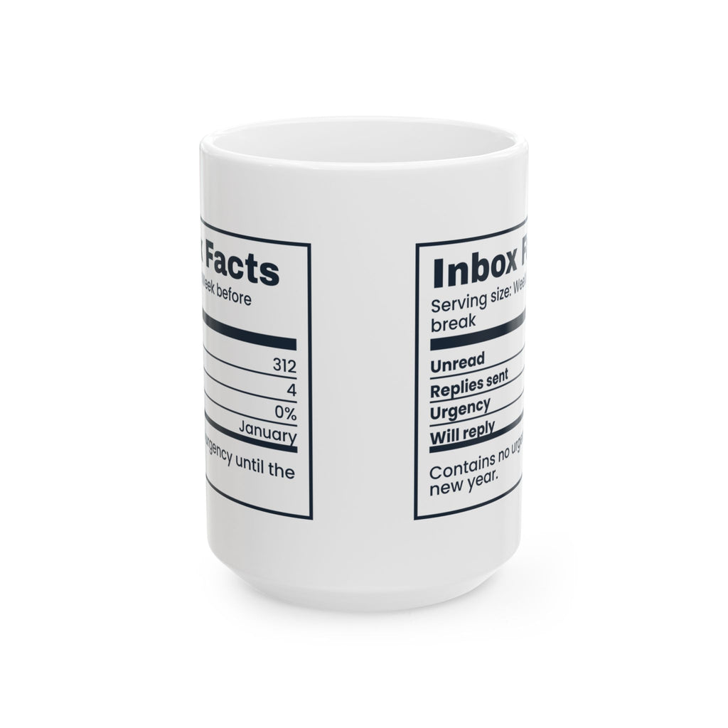 Funny Christmas Coffee Mug Inbox Facts Label For Coworkers