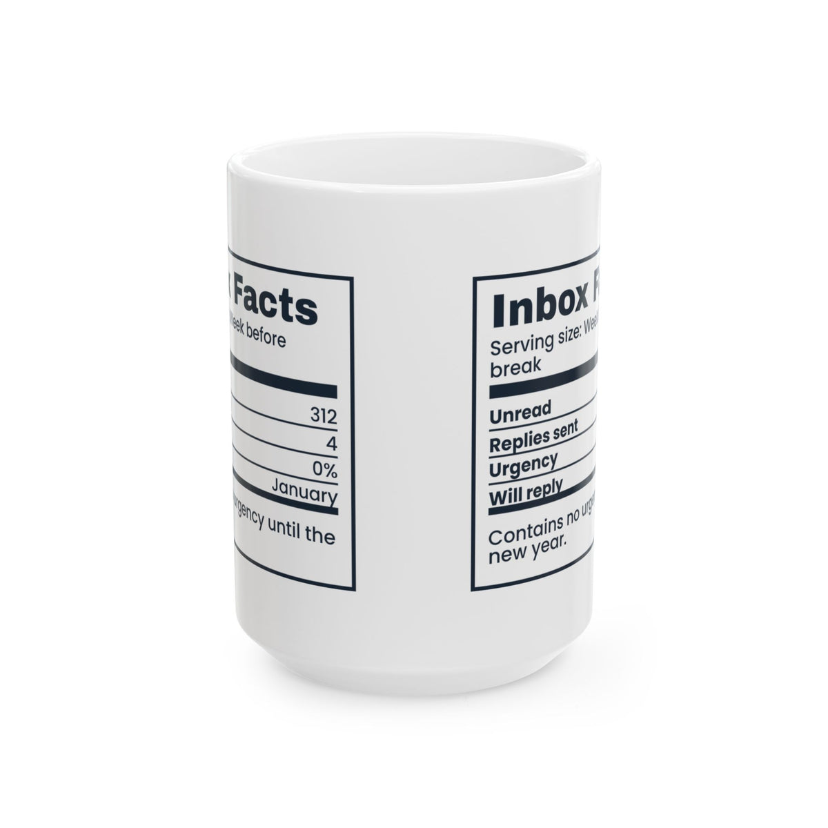 Funny Christmas Coffee Mug Inbox Facts Label For Coworkers