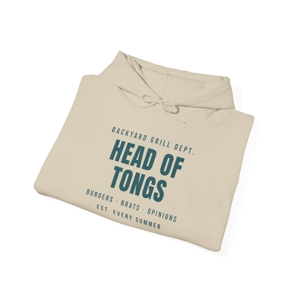 Funny Grill Dad Hoodie Head Of Tongs Backyard BBQ