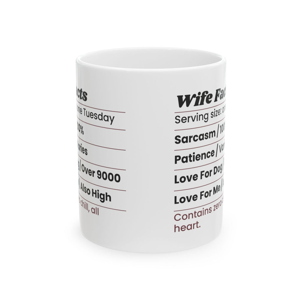 Funny Wife Coffee Mug Nutrition Facts Label For Wife