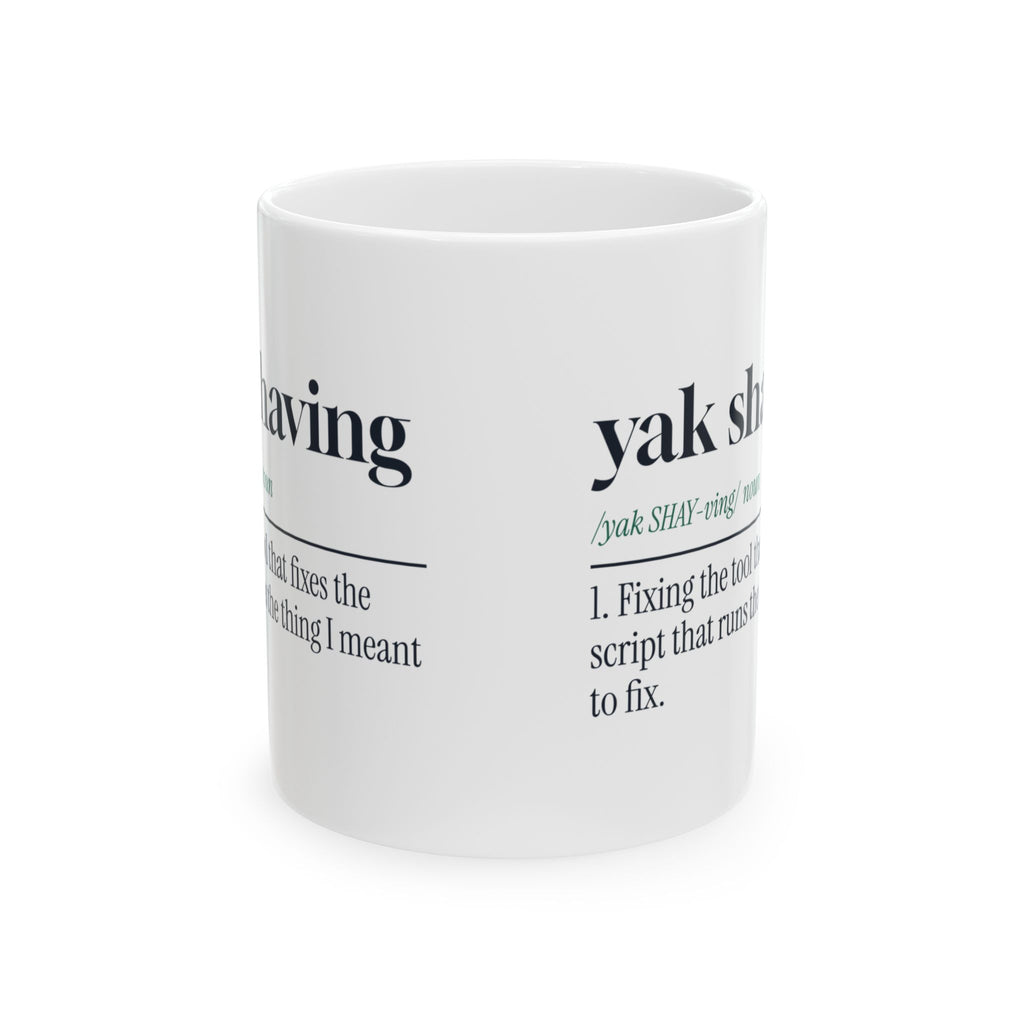 Funny Software Developer Coffee Mug Yak Shaving Definition