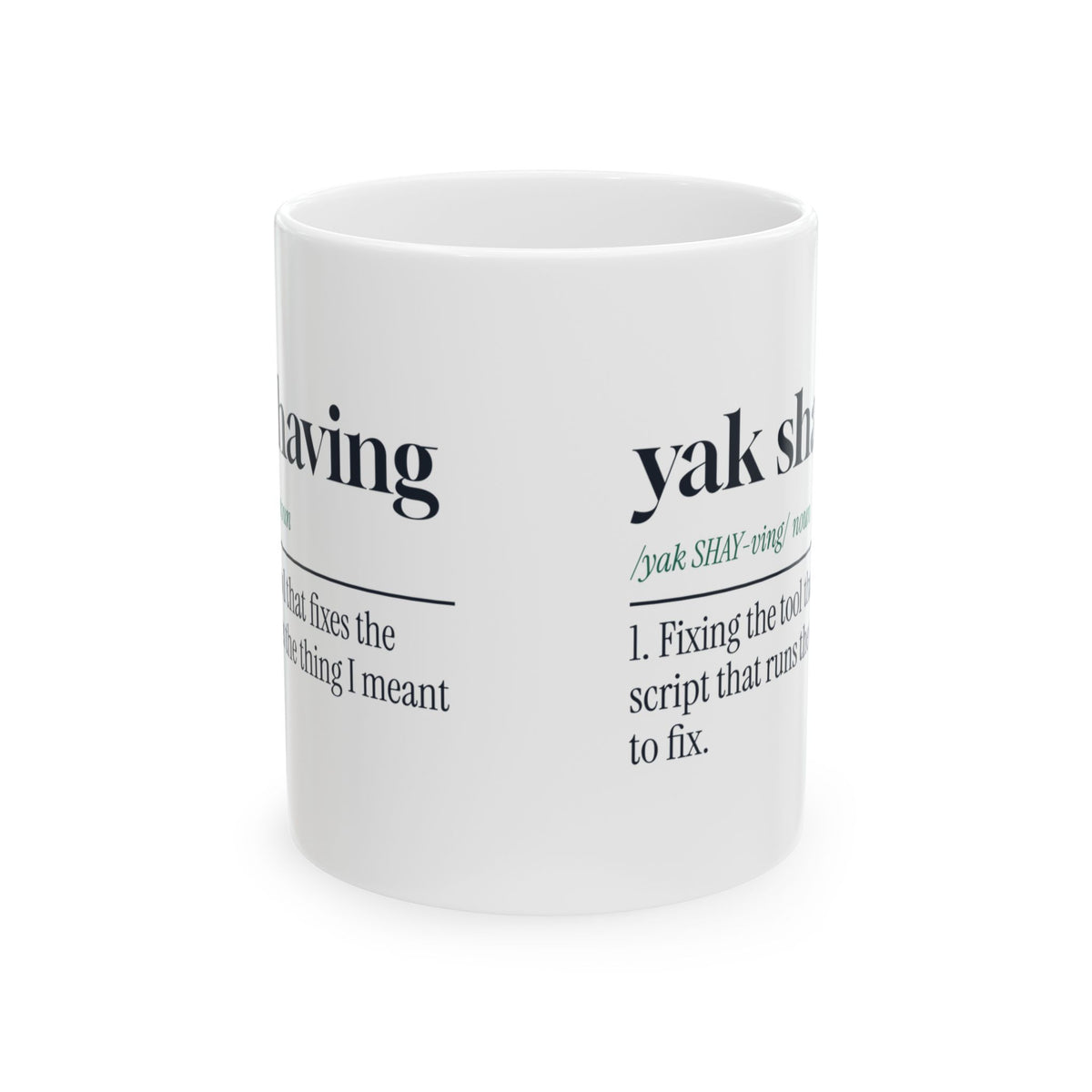 Funny Software Developer Coffee Mug Yak Shaving Definition