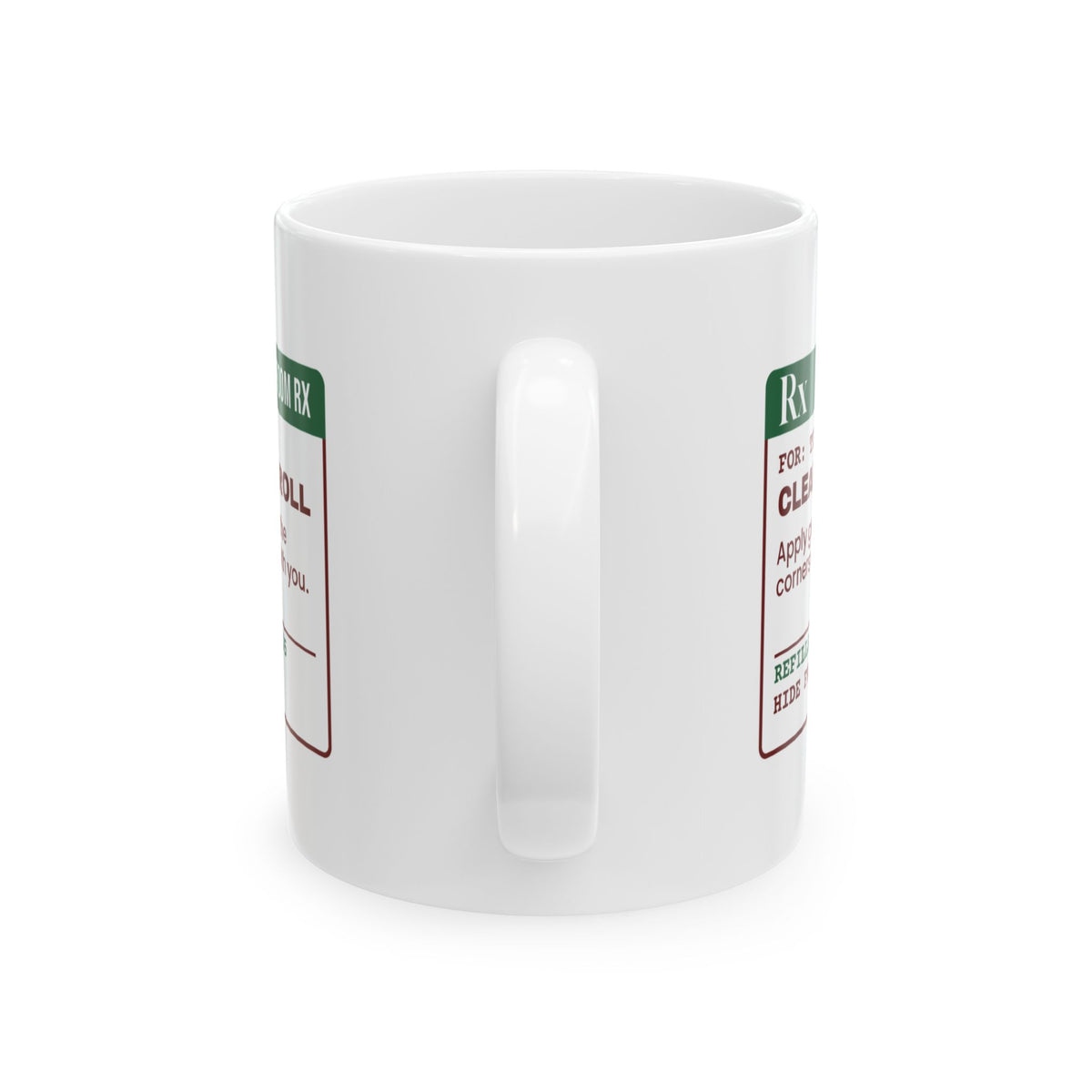 Funny Christmas Coffee Mug Clear Tape Prescription Label For Wrappers