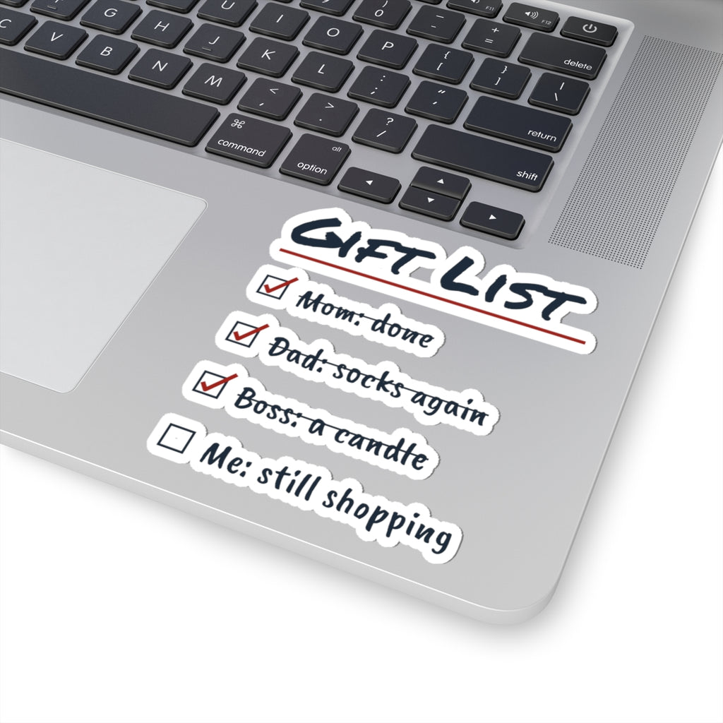 Funny Christmas Shopping Sticker Shopping List Me Still Shopping