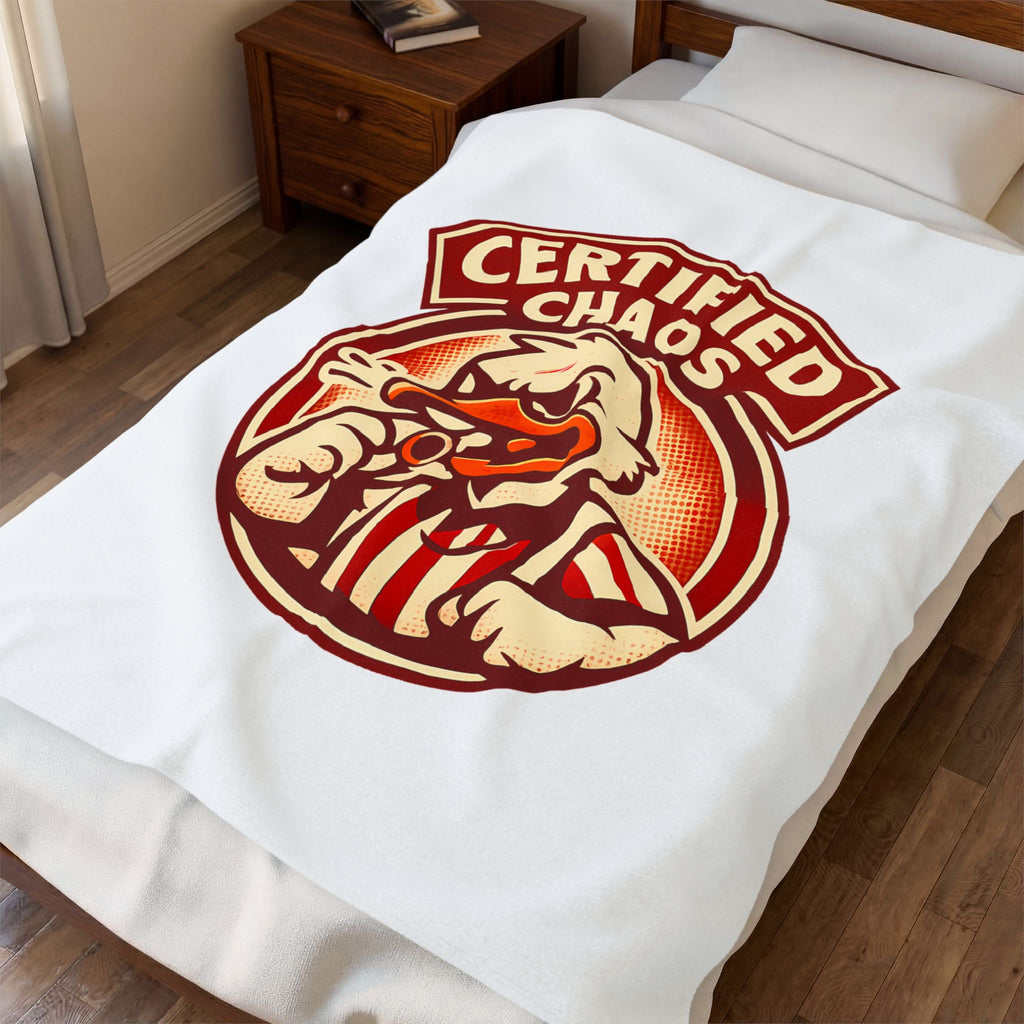 Certified Chaos Funny Retro Goose Referee Throw Blanket