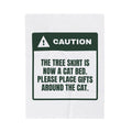 Funny Christmas Cat Throw Blanket Tree Skirt Taken Caution Label