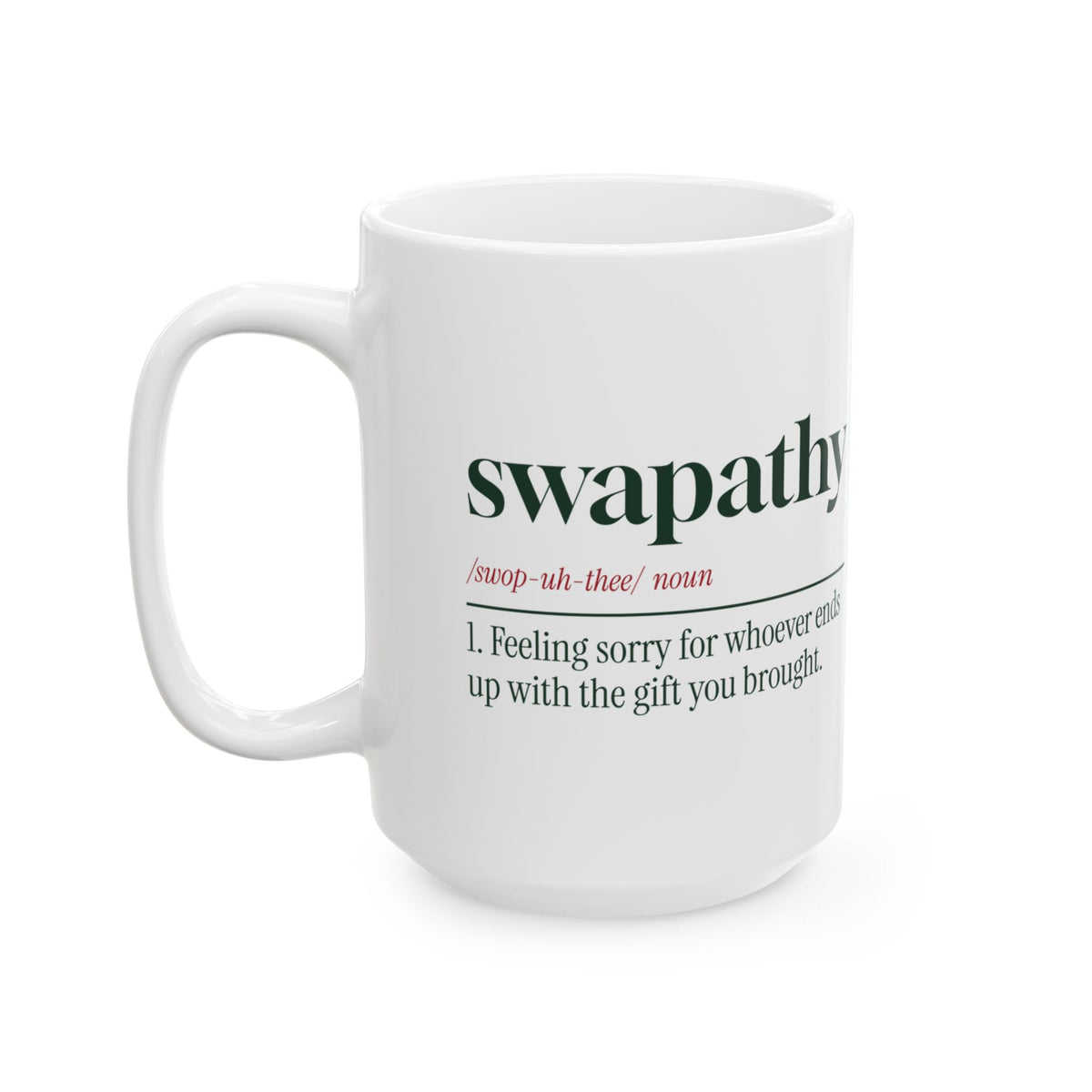 Funny White Elephant Coffee Mug Swapathy Definition