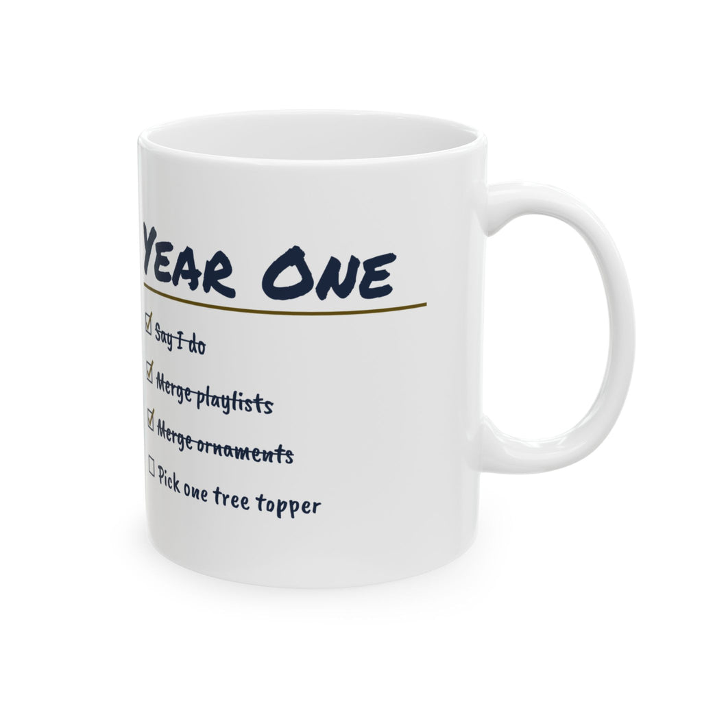 Funny Newlywed Christmas Coffee Mug Pick One Tree Topper Checklist