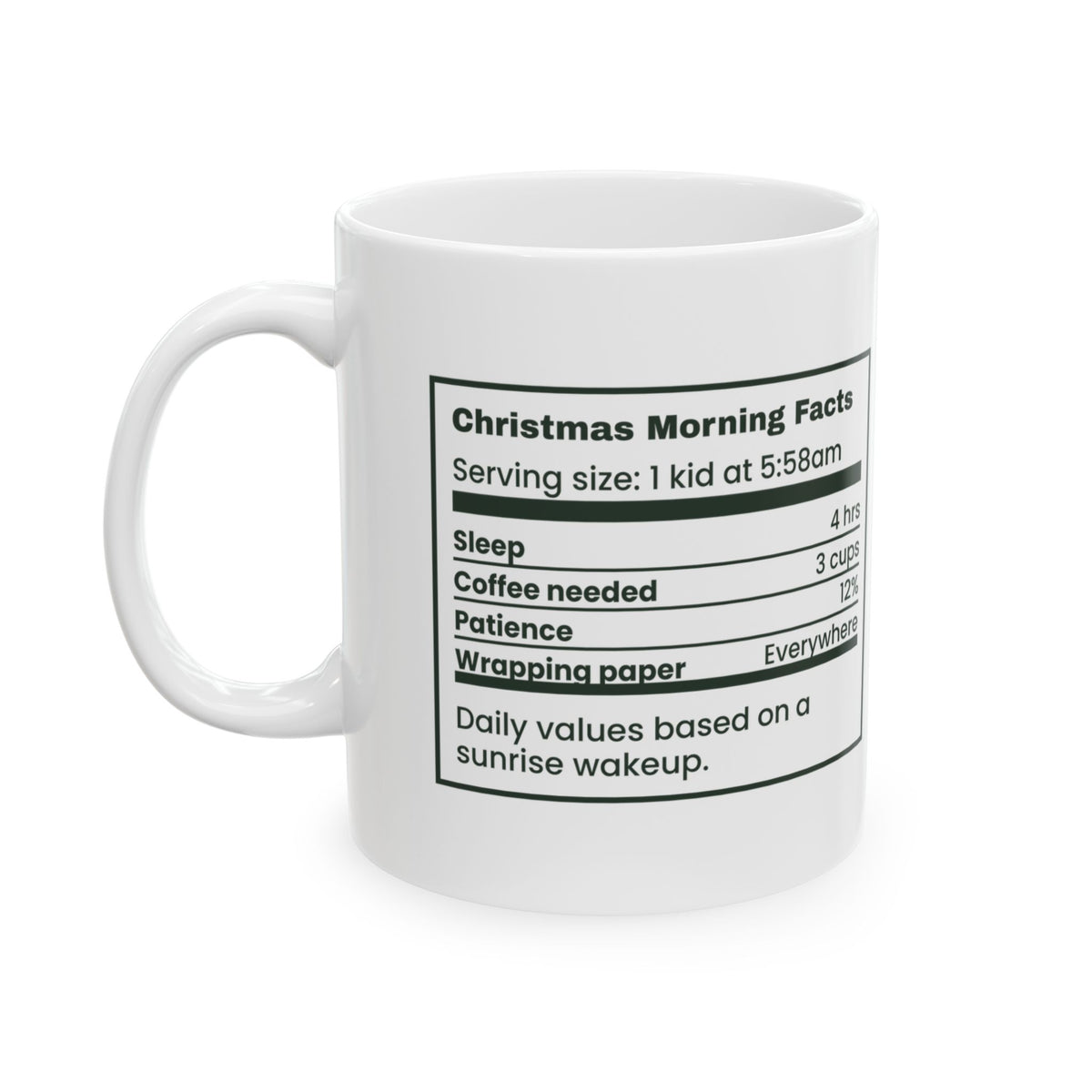 Funny Christmas Family Coffee Mug Christmas Morning Facts For Parents