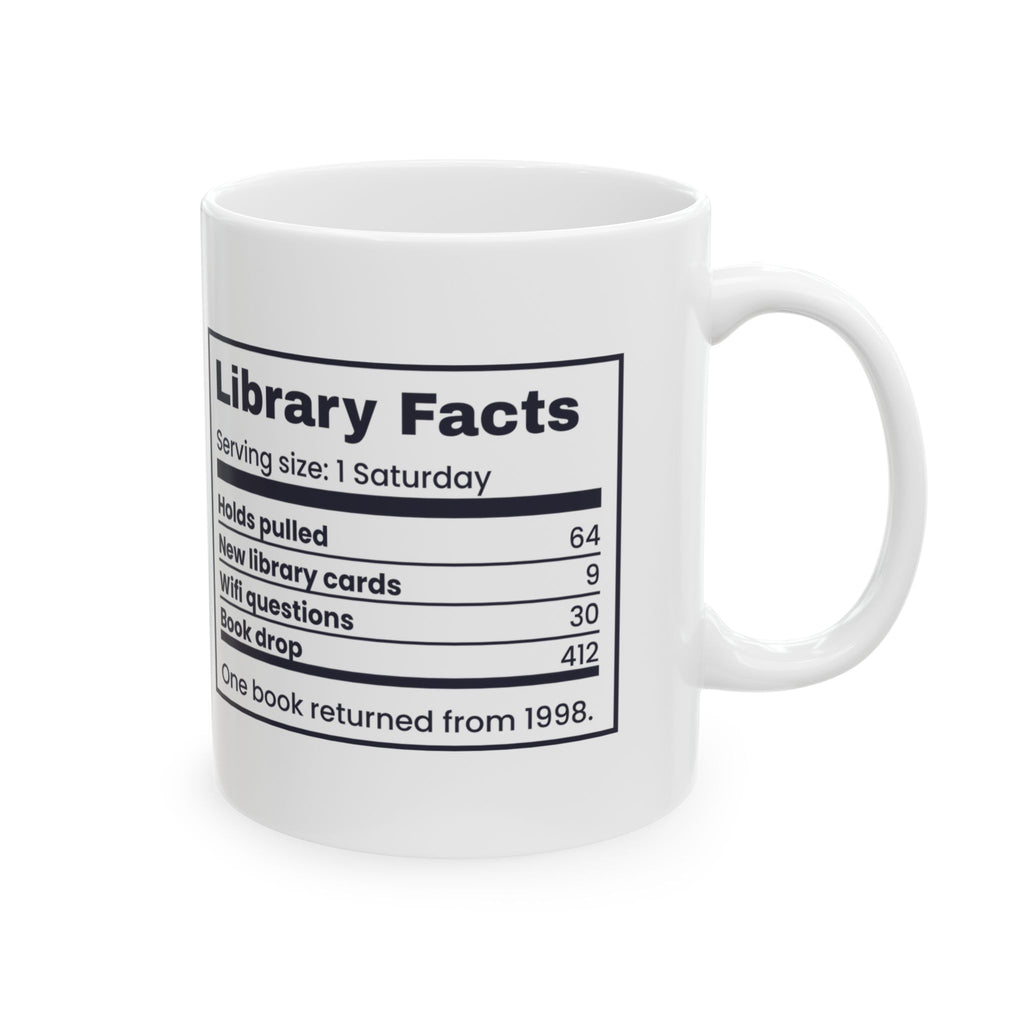 Funny Librarian Coffee Mug Library Facts Nutrition Label