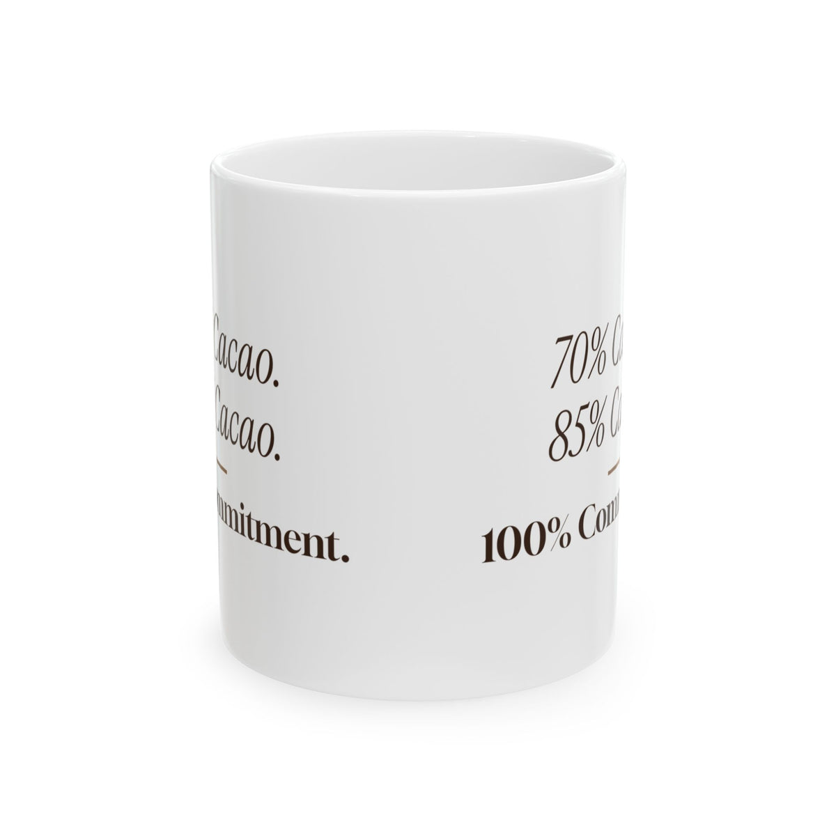 Funny Chocolate Coffee Mug 70 Percent Cacao 100 Percent Commitment