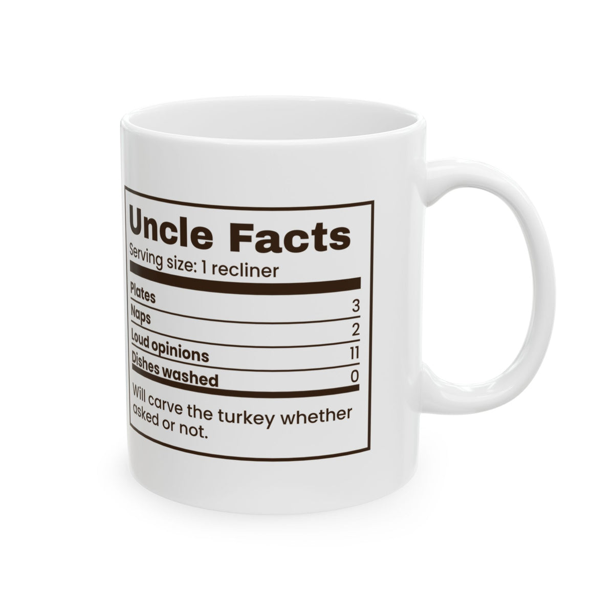 Funny Thanksgiving Coffee Mug Uncle Facts Loud Opinions 11 For Uncle