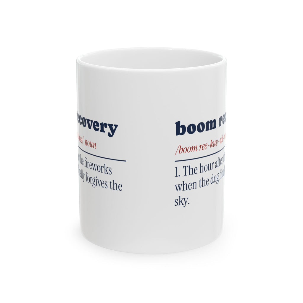 Funny Dog Fourth Of July Coffee Mug Boom Recovery Dictionary