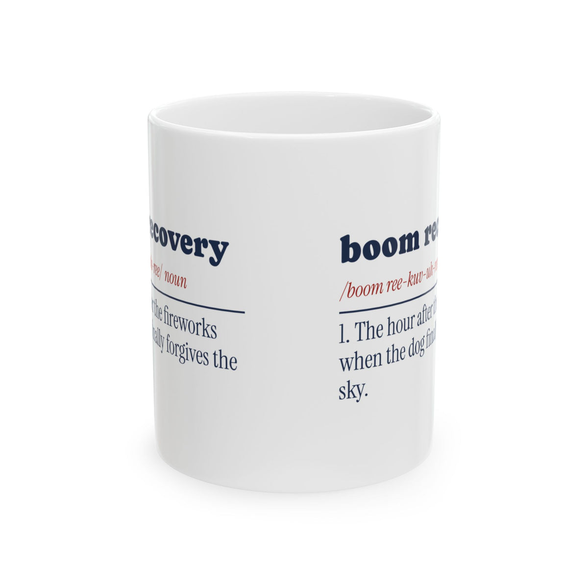 Funny Dog Fourth Of July Coffee Mug Boom Recovery Dictionary
