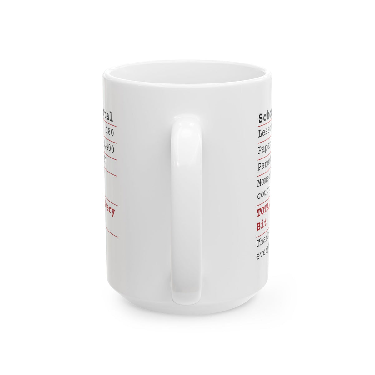 Funny Teacher Receipt Coffee Mug School Year Total For Teachers
