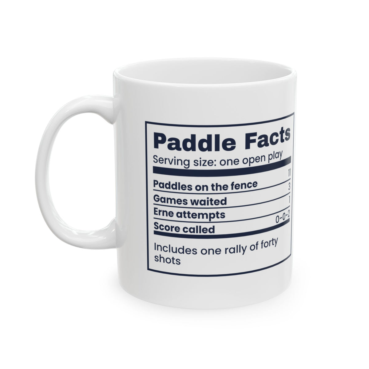 Funny Pickleball Mug Paddle Facts Label For Pickleball Players