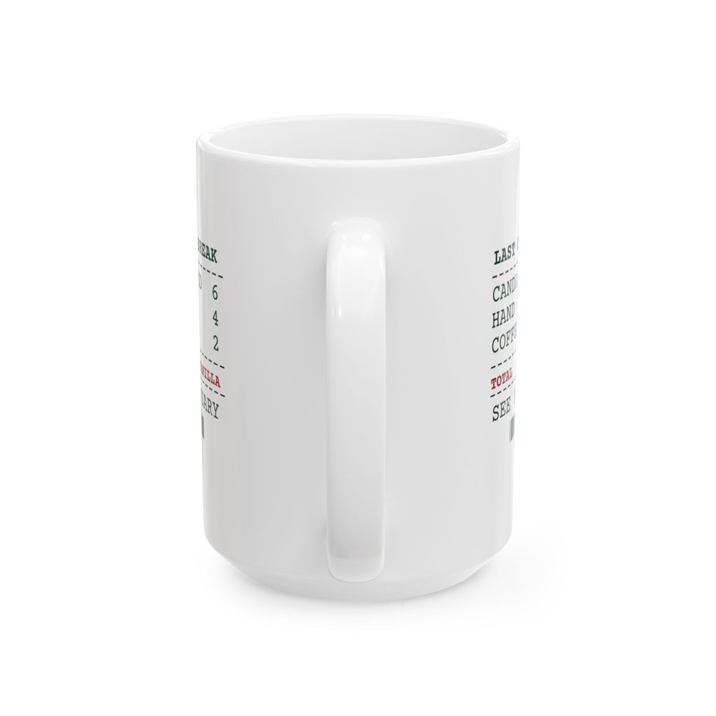 Funny Christmas Teacher Coffee Mug Six Candles Four Lotions Receipt