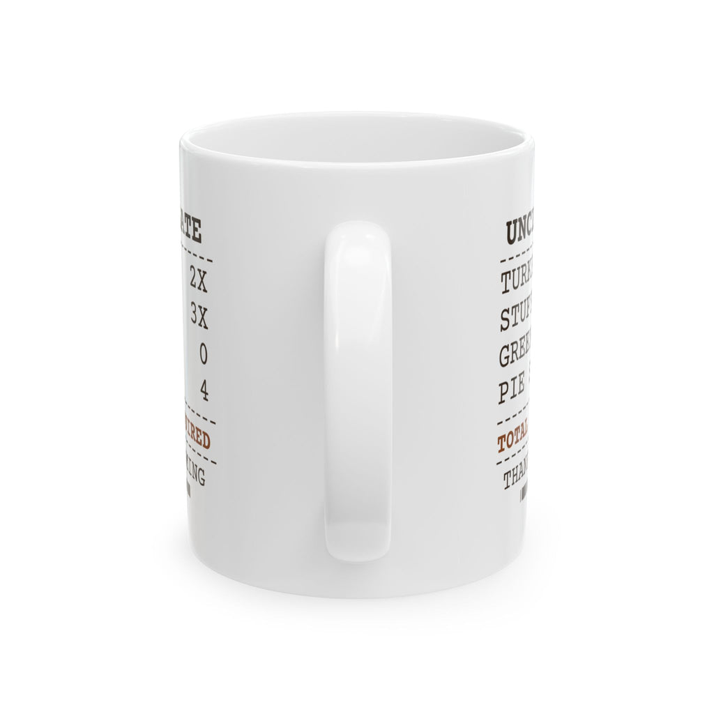 Funny Thanksgiving Coffee Mug Uncle Plate Receipt Green Beans Zero