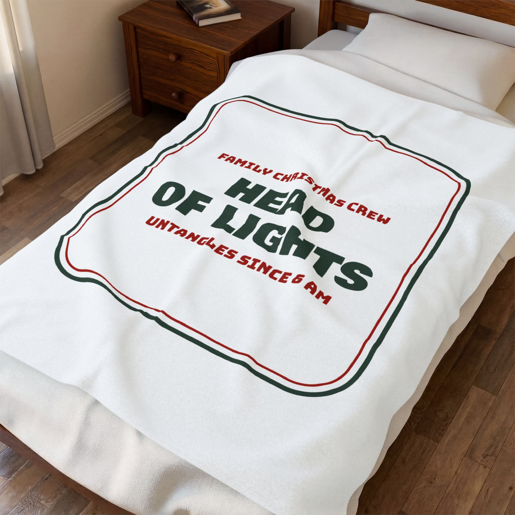 Matching Family Christmas Throw Blanket Head Of Lights Family Crew
