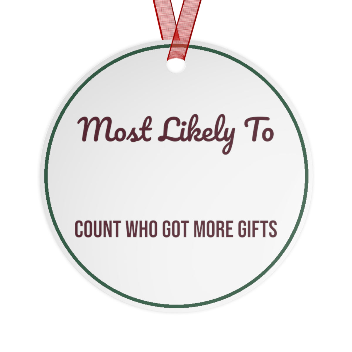 Funny Christmas Ornament Most Likely To Count Who Got More Gifts Family