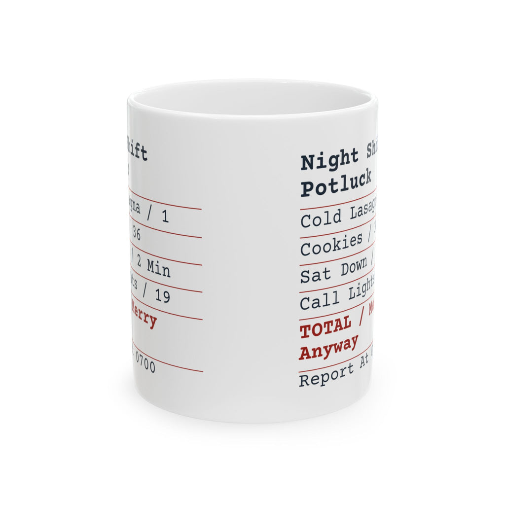 Funny Christmas Nurse Coffee Mug Night Shift Potluck Receipt