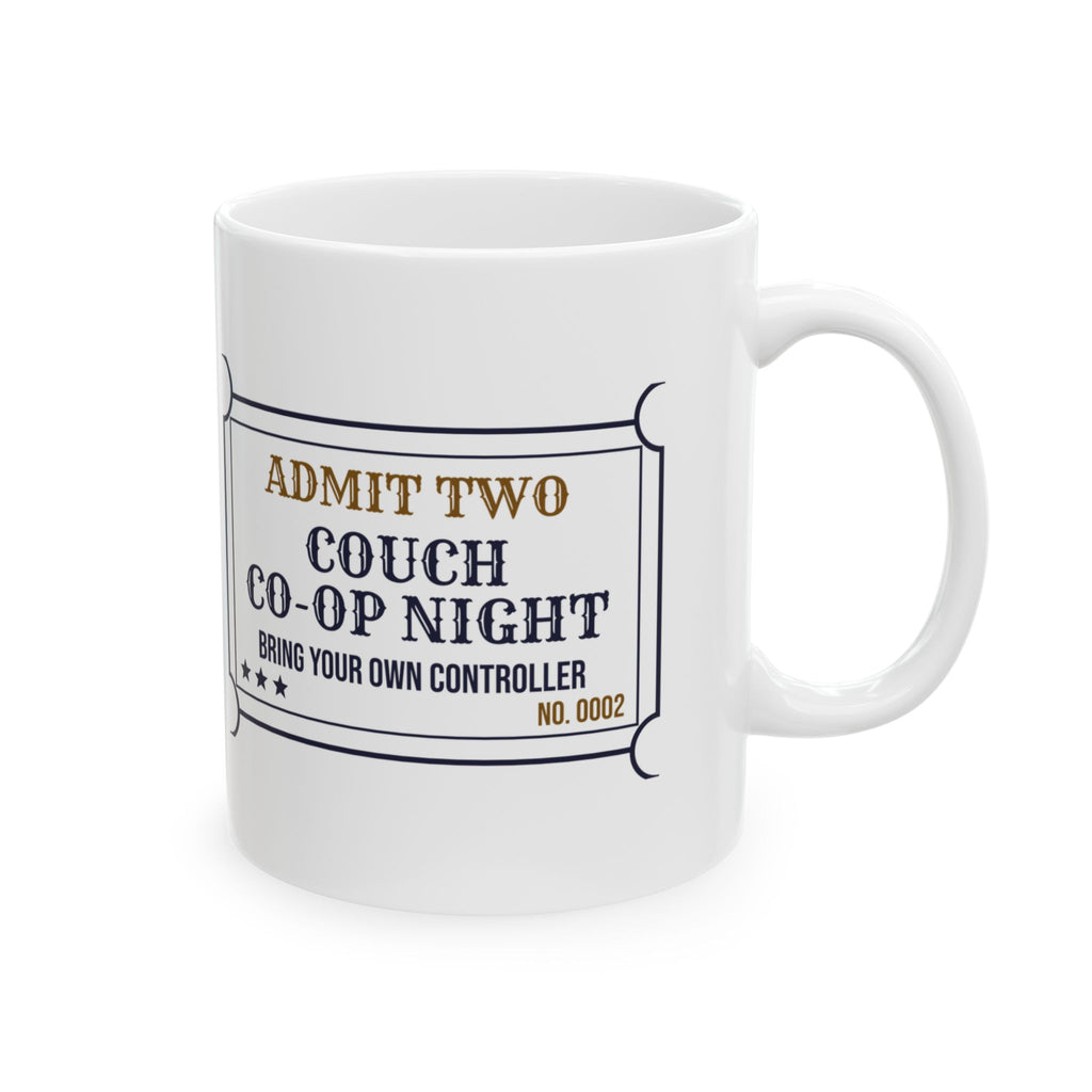 Funny Gamer Mug Couch Co-op Night Gamer Ticket For Gamers