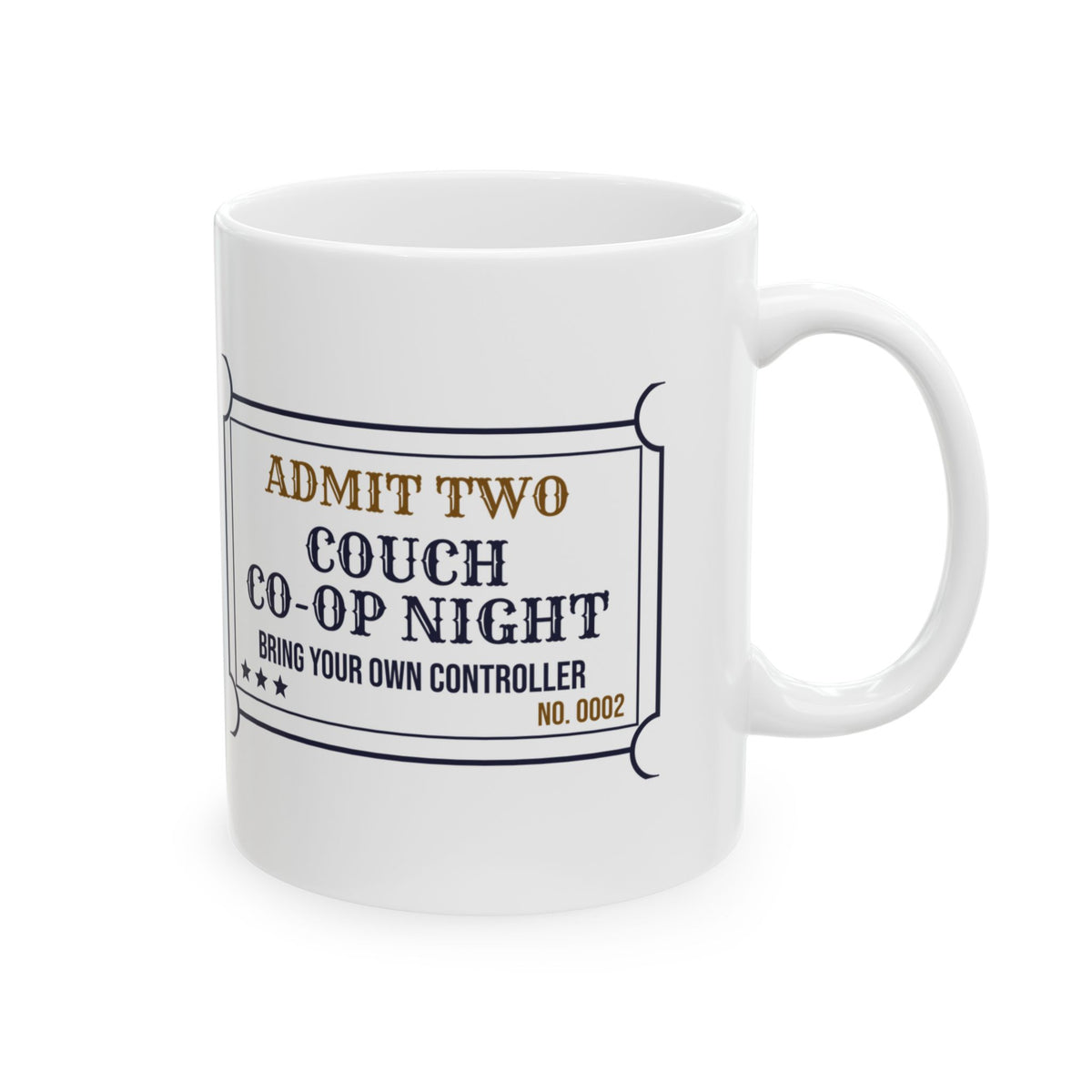 Funny Gamer Mug Couch Co-op Night Gamer Ticket For Gamers