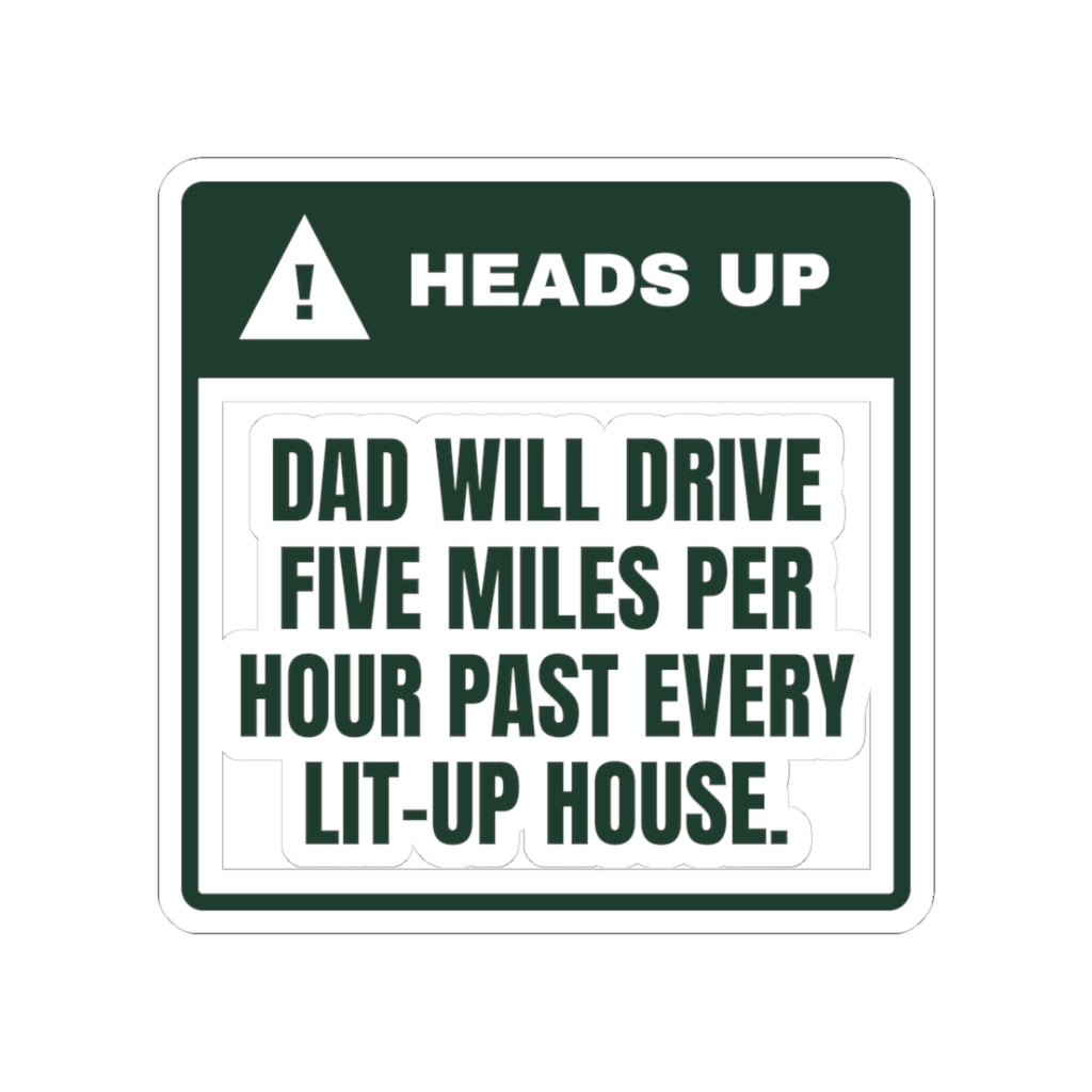 Funny Christmas Dad Sticker Drives 5 MPH Past Every Light Show