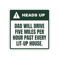 Funny Christmas Dad Sticker Drives 5 MPH Past Every Light Show