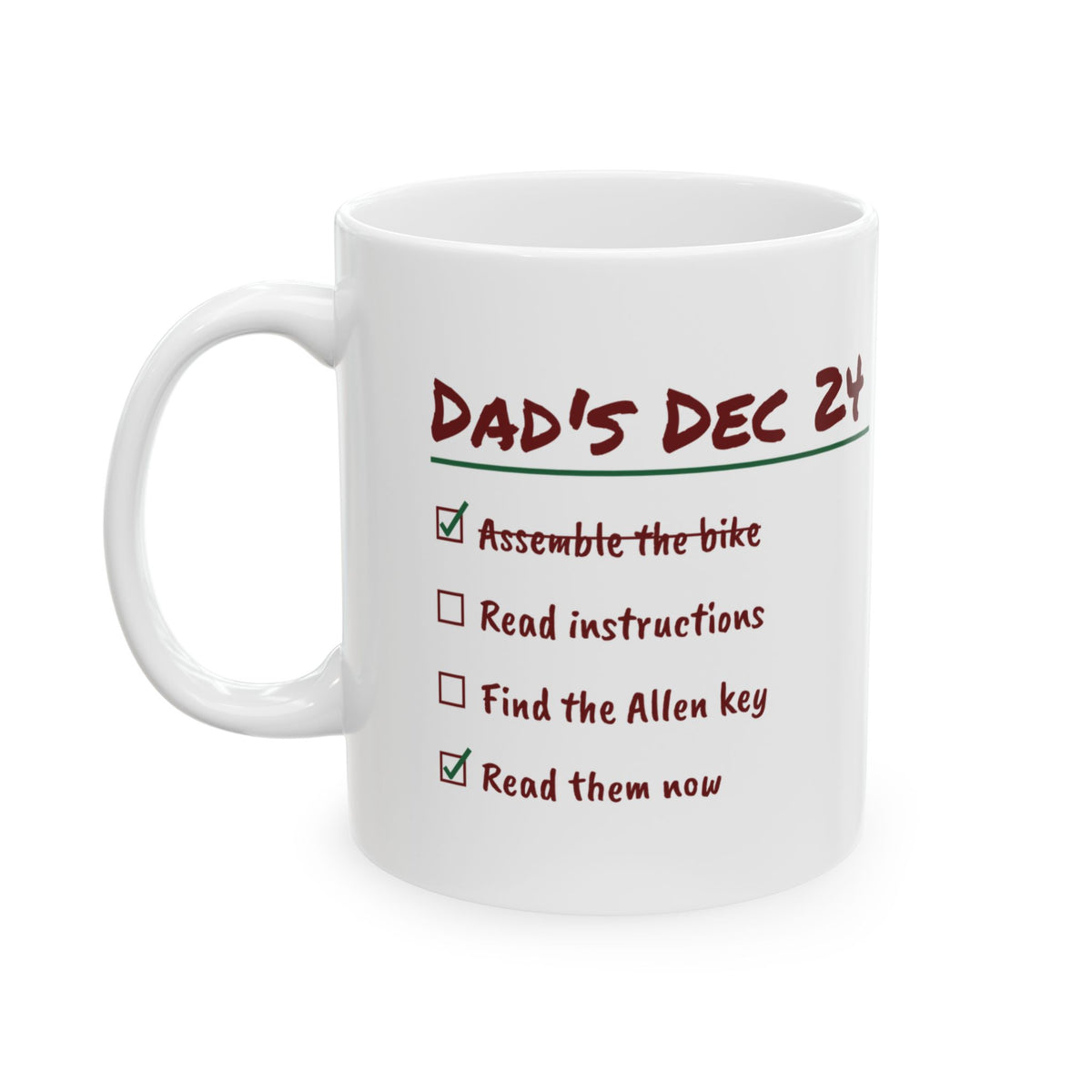 Funny Christmas Dad Coffee Mug Read The Instructions Eventually