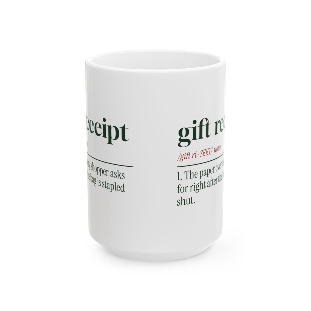 Funny Retail Christmas Coffee Mug Gift Receipt Definition For Cashiers