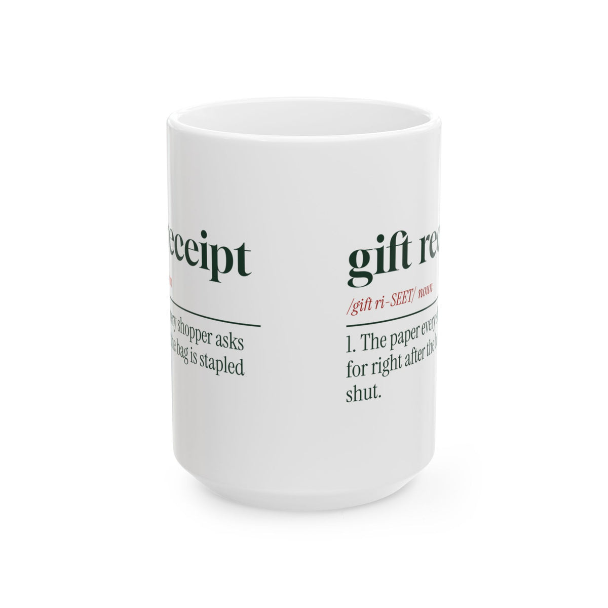 Funny Retail Christmas Coffee Mug Gift Receipt Definition For Cashiers