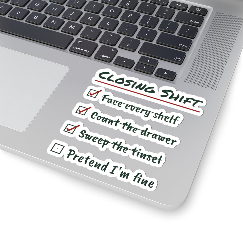 Funny Retail Christmas Sticker Closing Shift Checklist For Workers