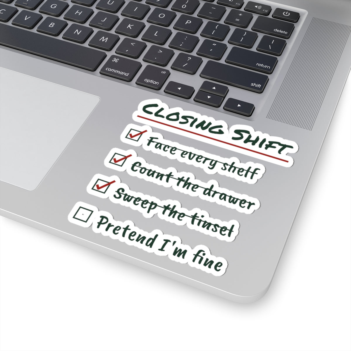 Funny Retail Christmas Sticker Closing Shift Checklist For Workers
