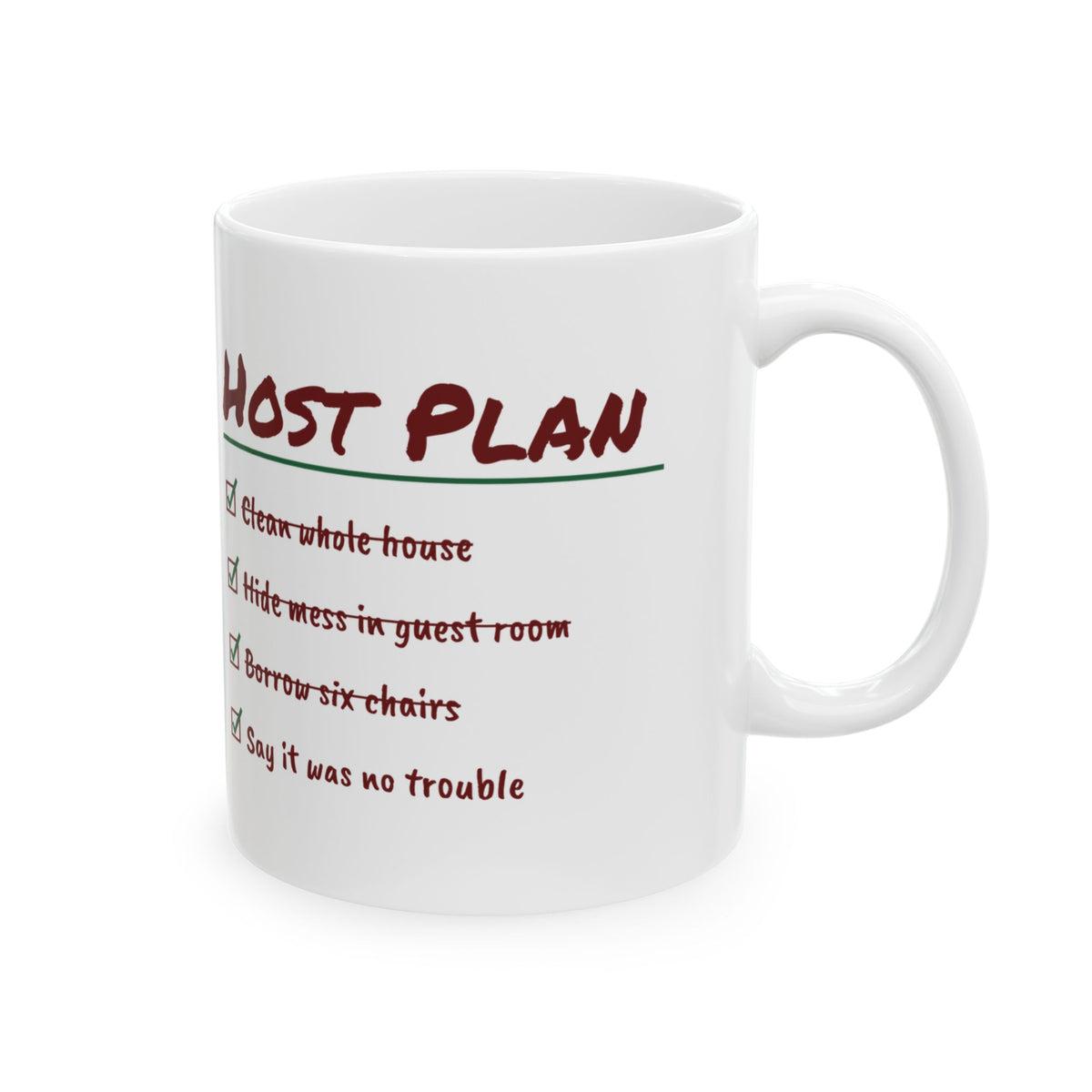 Funny Christmas Host Coffee Mug Borrow Six Chairs Checklist