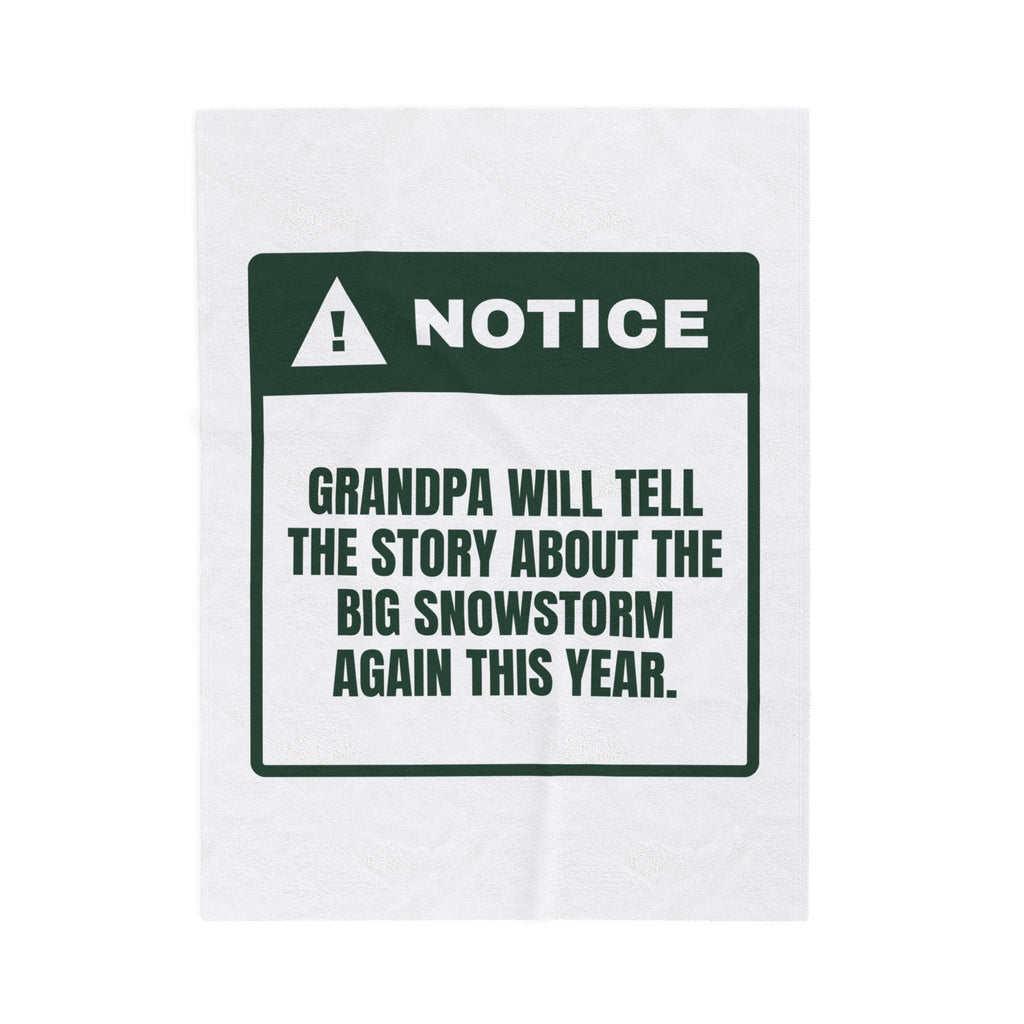 Funny Christmas Grandpa Throw Blanket Grandpa's Snowstorm Story Part Two